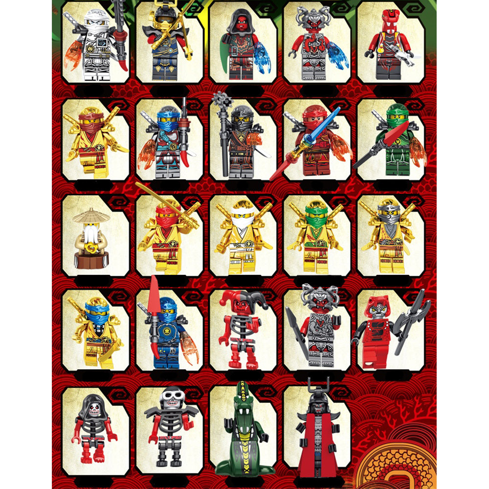 Ninjago with Weapons Minifigure Custom Set