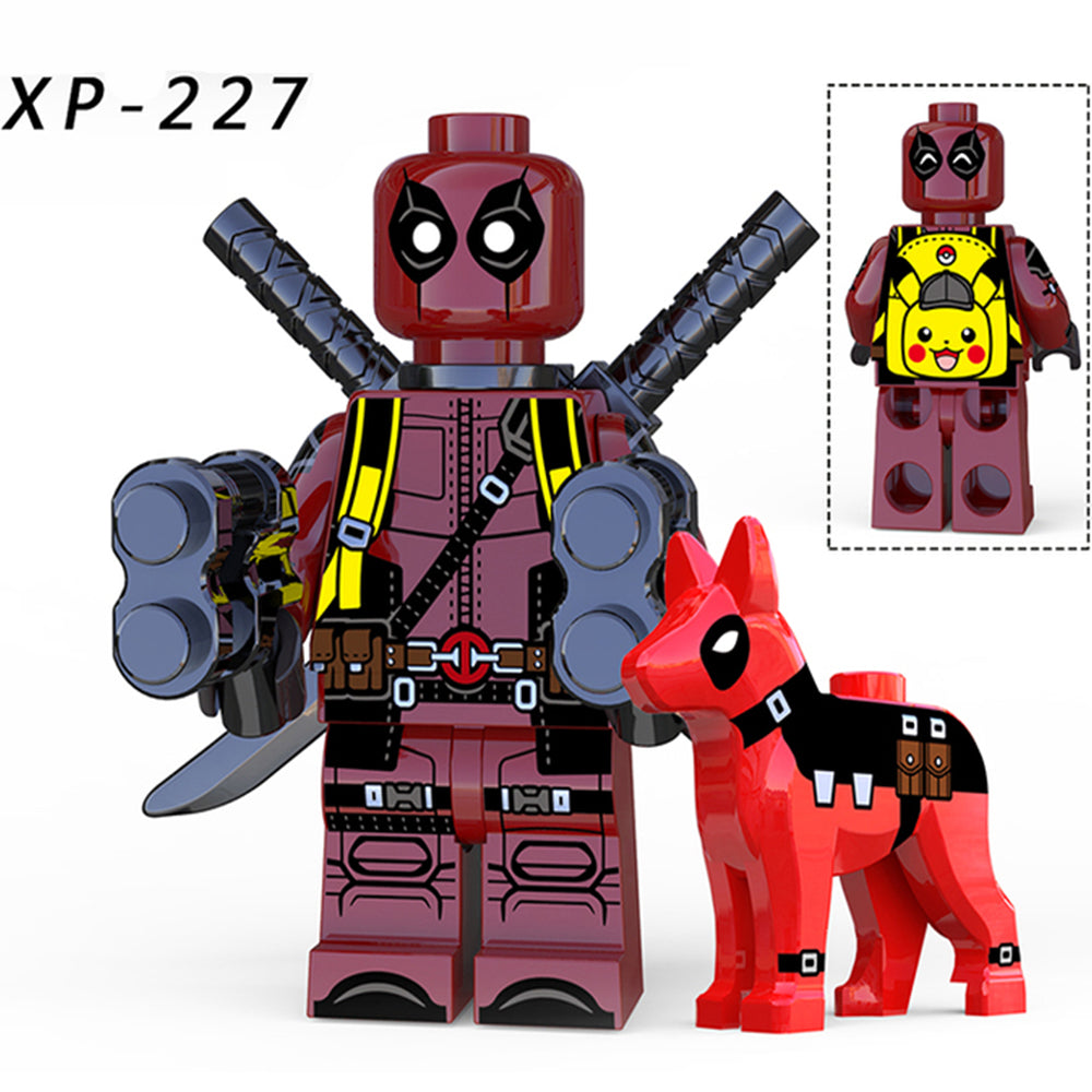 Super Heroes Deadpool with Dogs Anime Brick Minifigure Custom Set