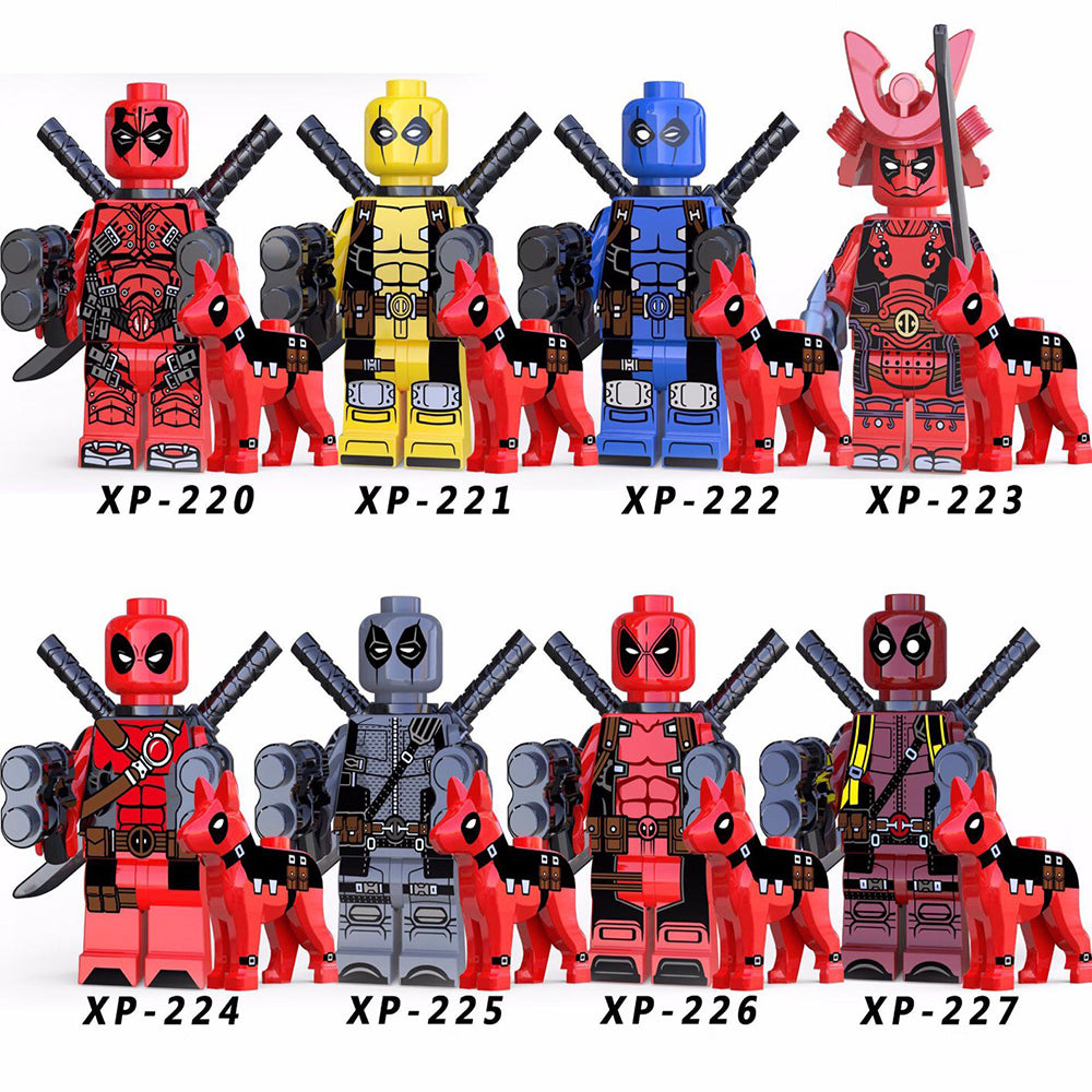 Super Heroes Deadpool with Dogs Anime Brick Minifigure Custom Set
