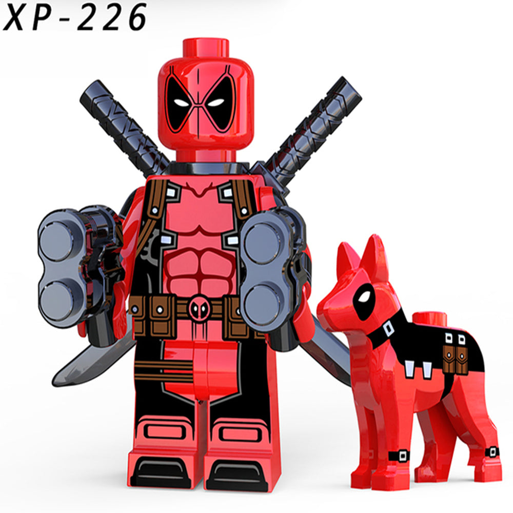 Super Heroes Deadpool with Dogs Anime Brick Minifigure Custom Set