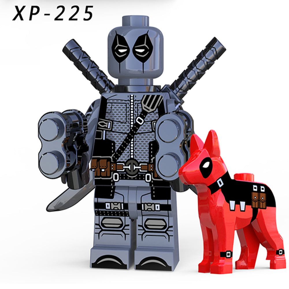Super Heroes Deadpool with Dogs Anime Brick Minifigure Custom Set