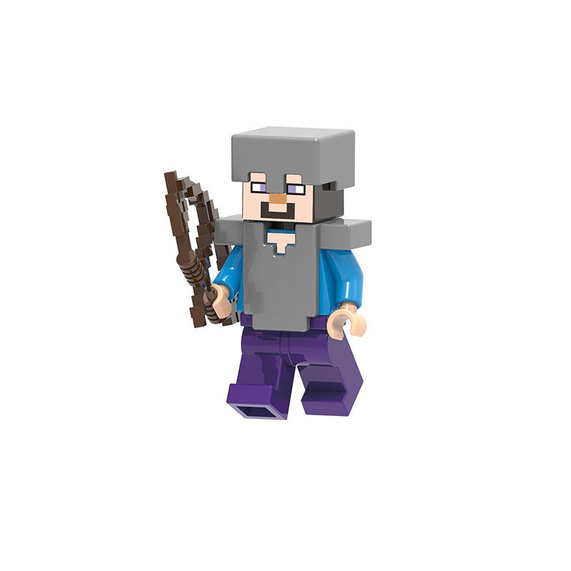 Steve_with_Iro_Armor_Bow_Minecraft Brick Minifigure Custom Set Series 5