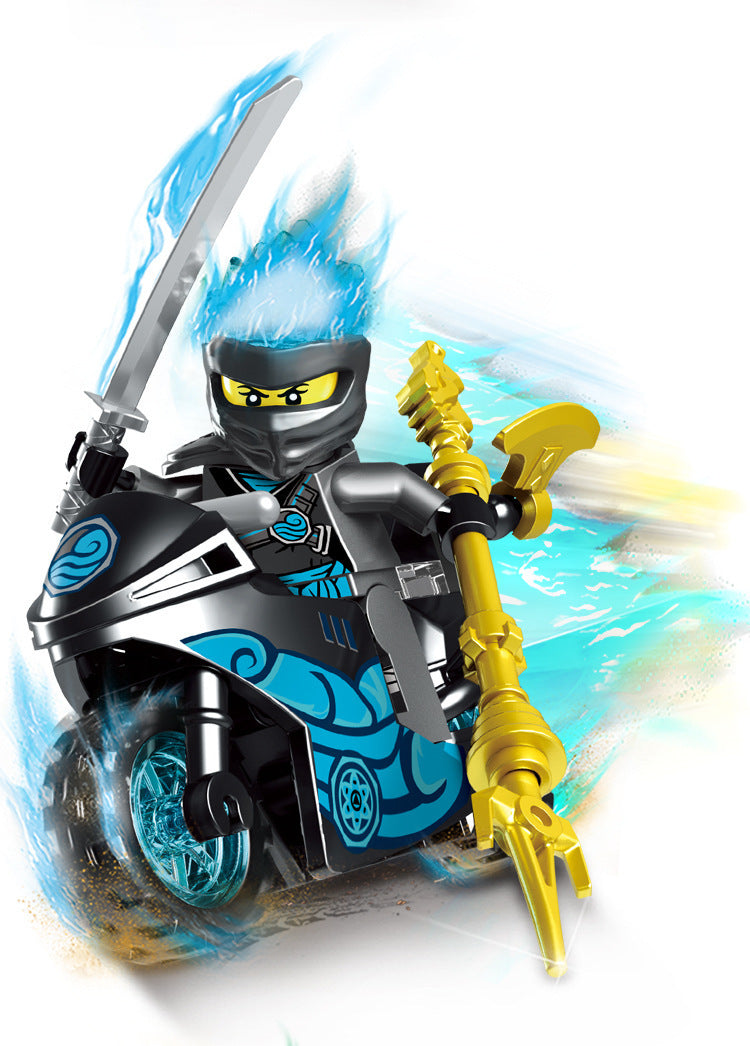 Ninjago Minifigures with Motorcycles Brick Minifigure Custom Set