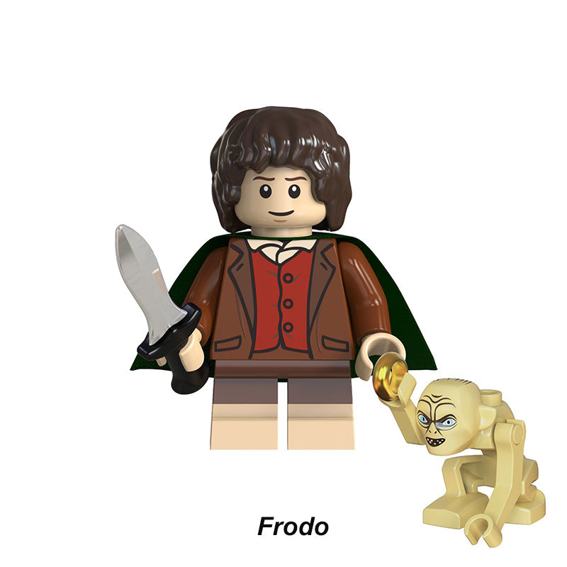 Frodo_Baggins_Lord_of_the_Rings_and_Medieval_Knights_Custom_Brick_Minifigure_Set