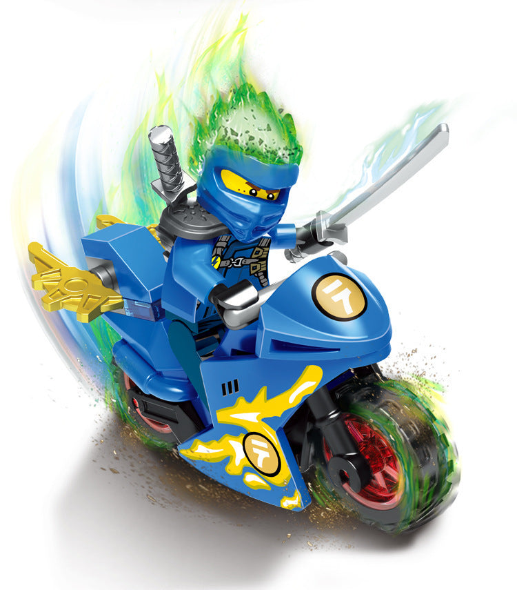 Ninjago Minifigures with Motorcycles Brick Minifigure Custom Set
