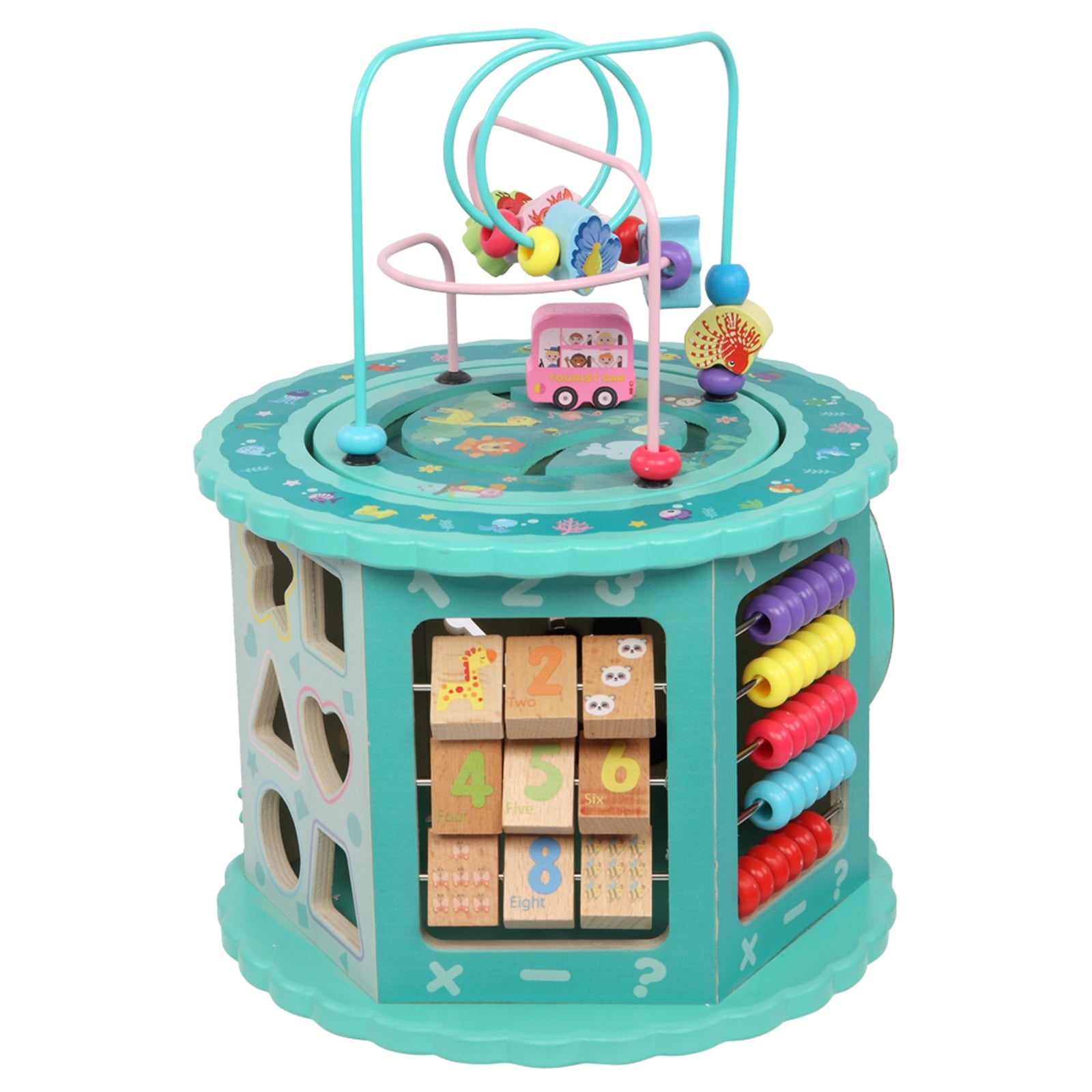 Wooden Toys Eight-In-One Function Winding Beads/Side Bead/Sea World Color Elements
