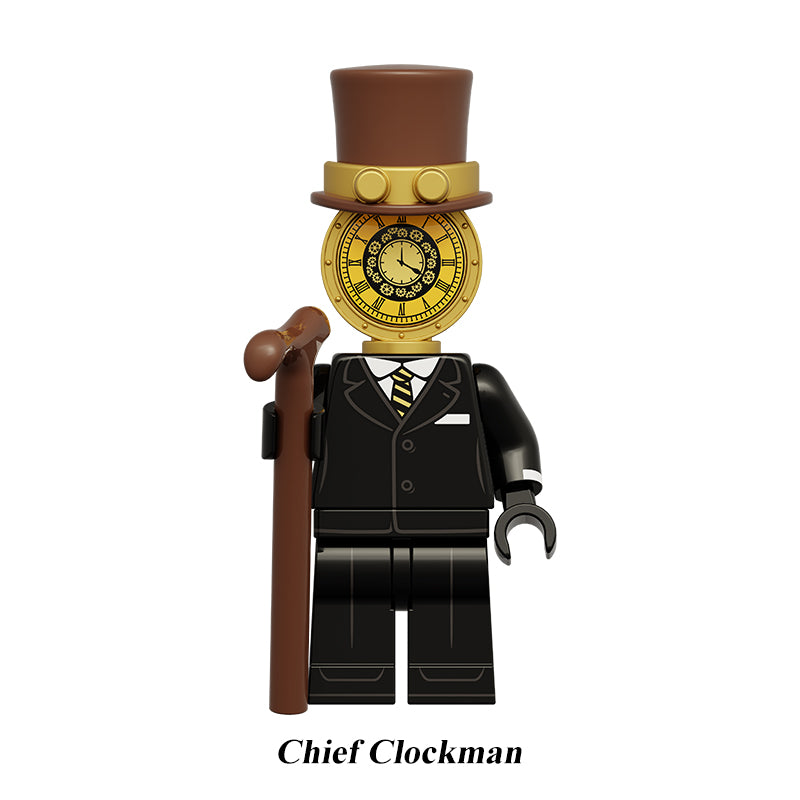 Chief Clockman Skibidi Toilet Minifigures - Titan Clockman & Drillman Custom Brick Set ...