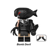 Bomb Devil Chainsaw Man custom brick minifigure toy with devil claws and horns