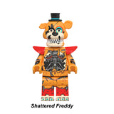 Shattered Freddy custom brick minifigure FNAF Series 8 LEGO-compatible horror toy