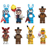 FNAF brick minifigure toy set series 9 featuring Freddy Foxy Bonnie Chica and Balloon Boy