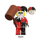 Harley Quinn in her classic jester suit custom brick minifigure.