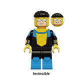 Invincible Mark Grayson in classic yellow suit custom superhero brick minifigure.