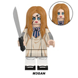 M3GAN AI killer doll modern horror custom brick minifigure.