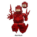 Red Rush speedster superhero defender custom brick minifigure.