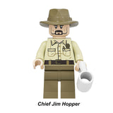 Chief Jim Hopper custom LEGO-compatible minifigure featuring his signature summer outfit from Stranger Things.