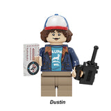 Dustin Henderson custom LEGO-compatible brick minifigure with classic 1985 Hawkins styling.