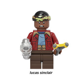 Lucas Sinclair custom LEGO-compatible minifigure collectible from the Stranger Things sci-fi series.