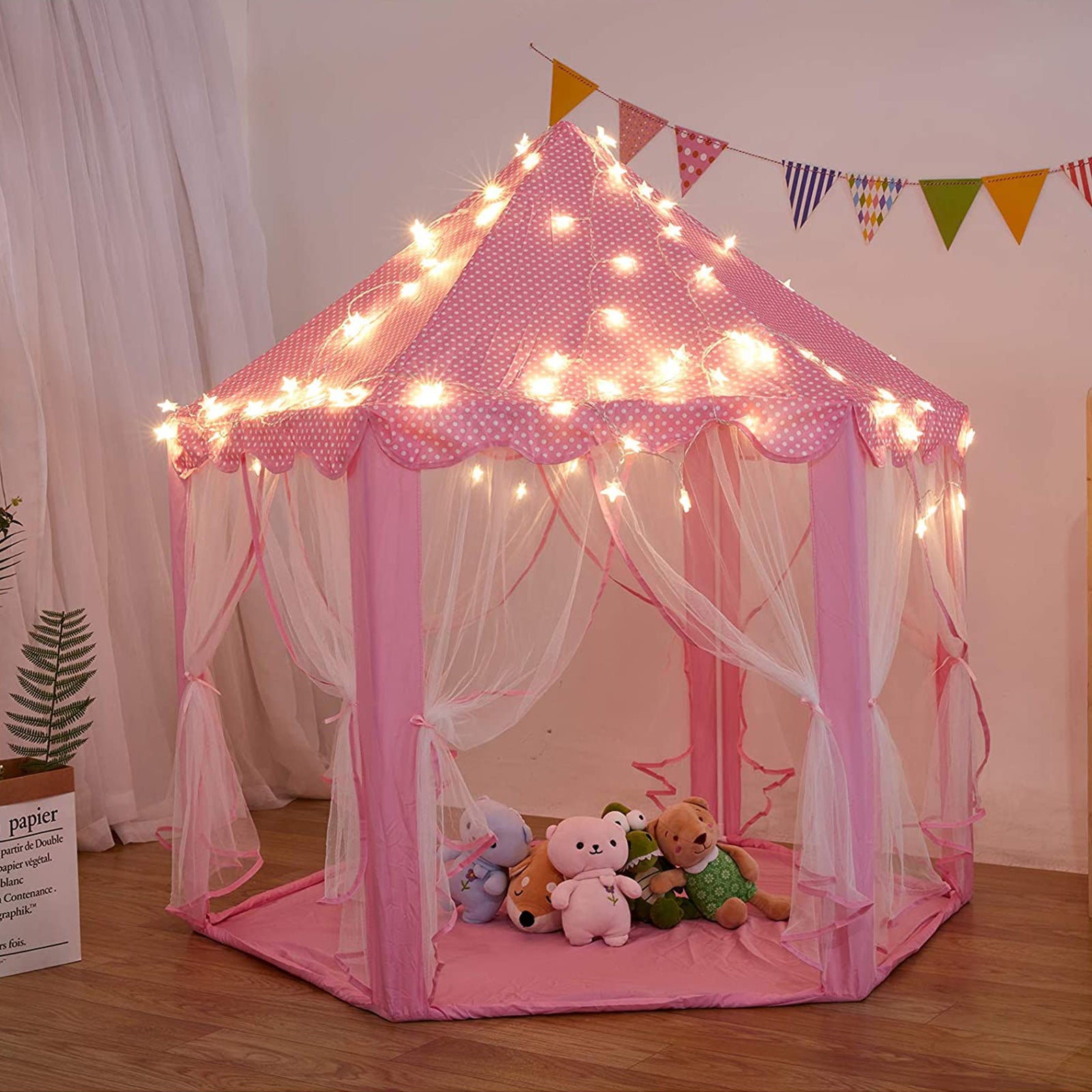 castle tent Kids Play Tents Children Play Tents Indoor Play Tent For Girls Princess Castle Tent Pop Up Tent, Pink